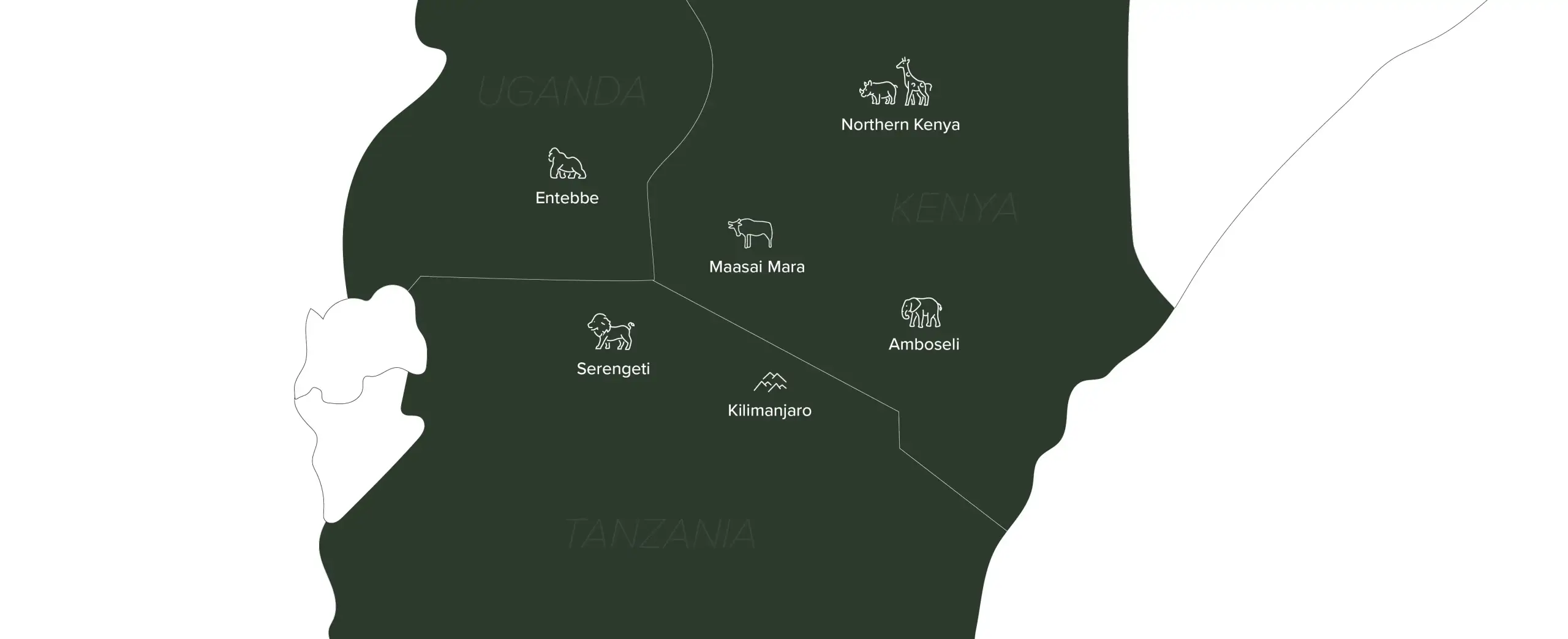 The East African landscape from the air
